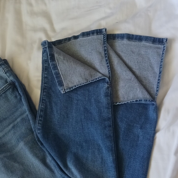 𝅺FASHION Nova Straight Leg Split Hem High Rise Blue Jeans, Size 13 - Picture 12 of 16